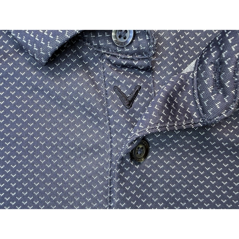 Callaway Opti-Dri Golf Mens 2XL Blue geometric Performance Polo Shirt - Picture 3 of 7